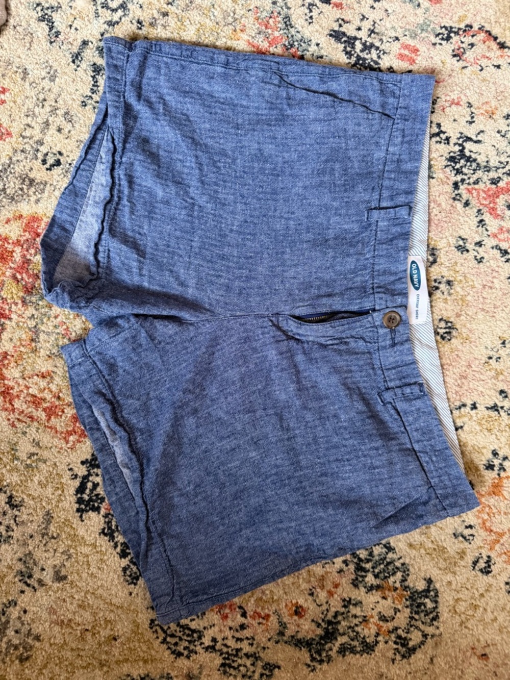 Old Navy Women’s Chambray Blue Flat-Front Shorts